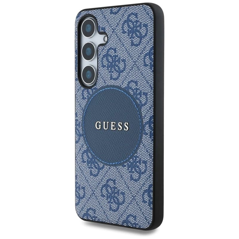 Guess 4G Round Patch Classic Logo MagSafe - Case for Samsung Galaxy S25 (blue) 2