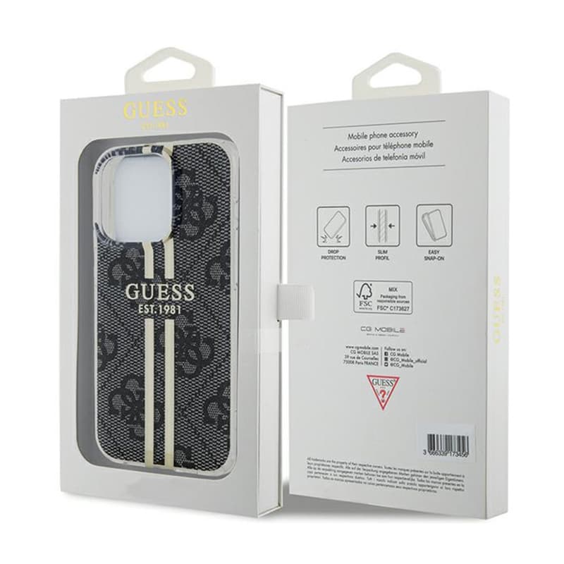 Guess IML 4G Gold Stripe - Case iPhone 15 Pro (Black) 8