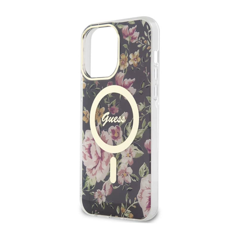 Guess Flower MagSafe - Case iPhone 14 Pro Max (Black) 6
