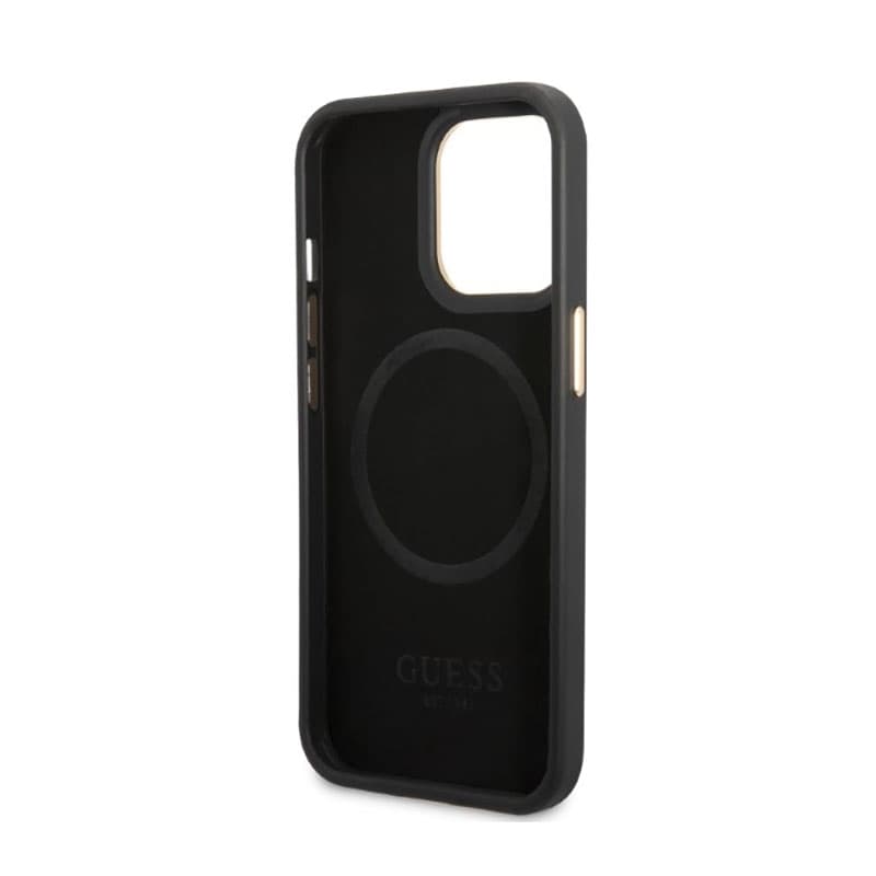 Guess Peony Logo Plate MagSafe - Case for iPhone 13 Pro (Black) 7