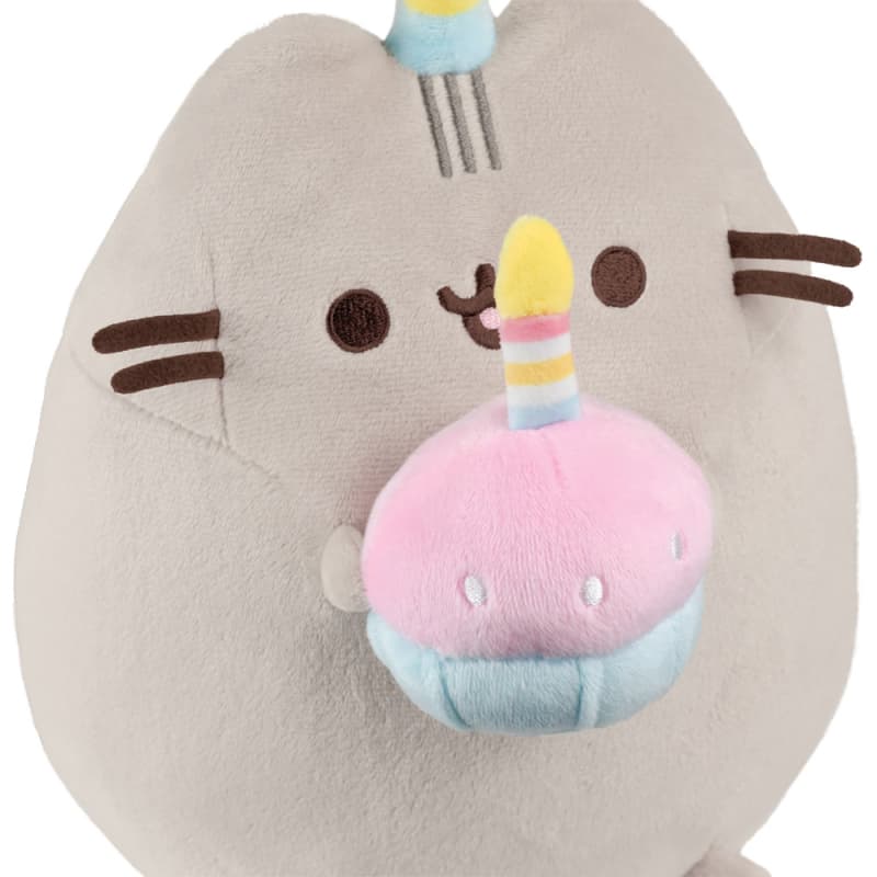 Pusheen - Plush stuffed animal with a birthday hat and a 24 cm cake 6