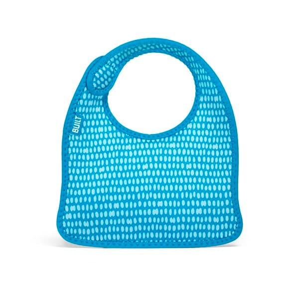 BUILT Mess Mate Set of 2 baby bib (Dribble Dots Blue) 2