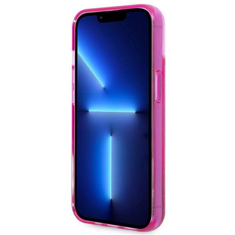 Karl Lagerfeld Liquid Glitter Translucent Elongated Logo Case - Case for iPhone 14 Plus (Pink) 5
