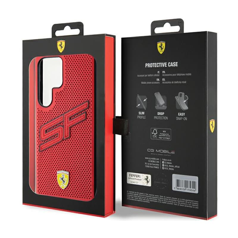 Ferrari Big SF Perforated - Case for Samsung Galaxy S24 Ultra (Red) 8