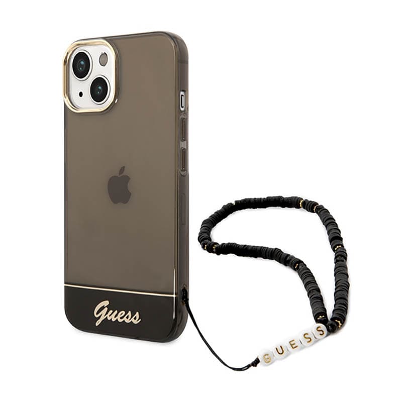Guess Translucent Pearl Strap - Case for iPhone 14 (Black) 1
