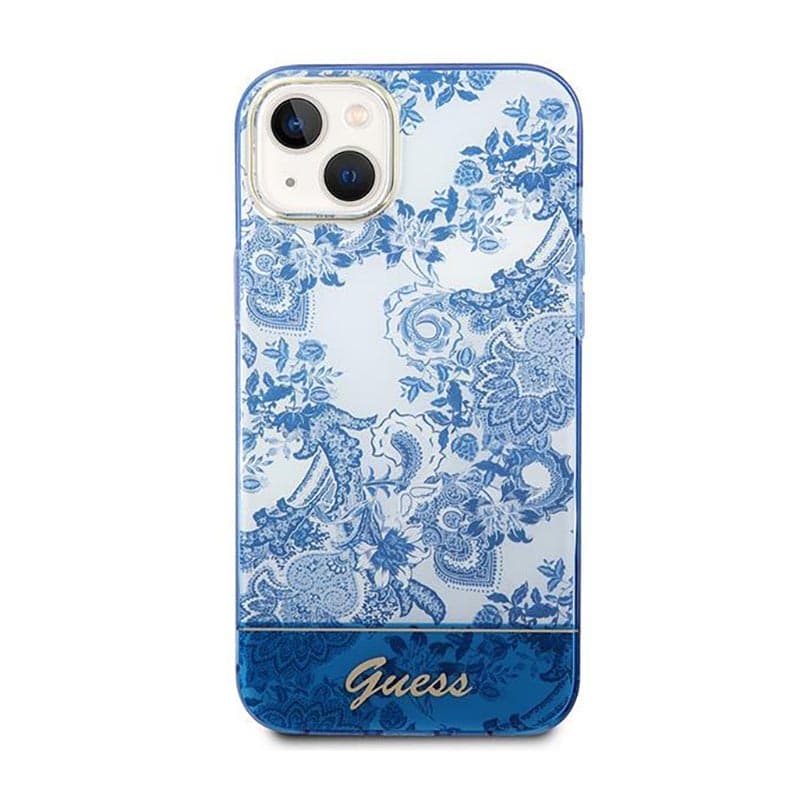 Guess Porcelain Collection - Case for iPhone 14 Plus (Blue) 3