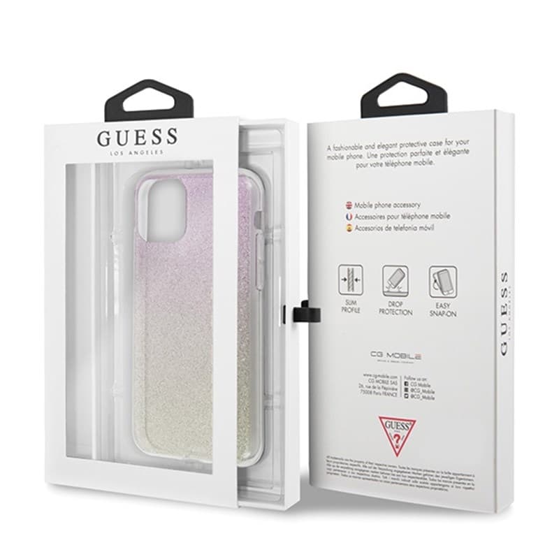 Guess Glitter Gradient - Case for  iPhone 11 Pro Max (Gold/Pink) 7