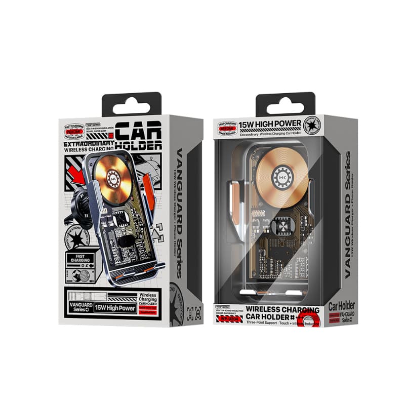 WEKOME WP-U204 Vanguard Series - Auto car holder with wireless charging 15W (Black) 3