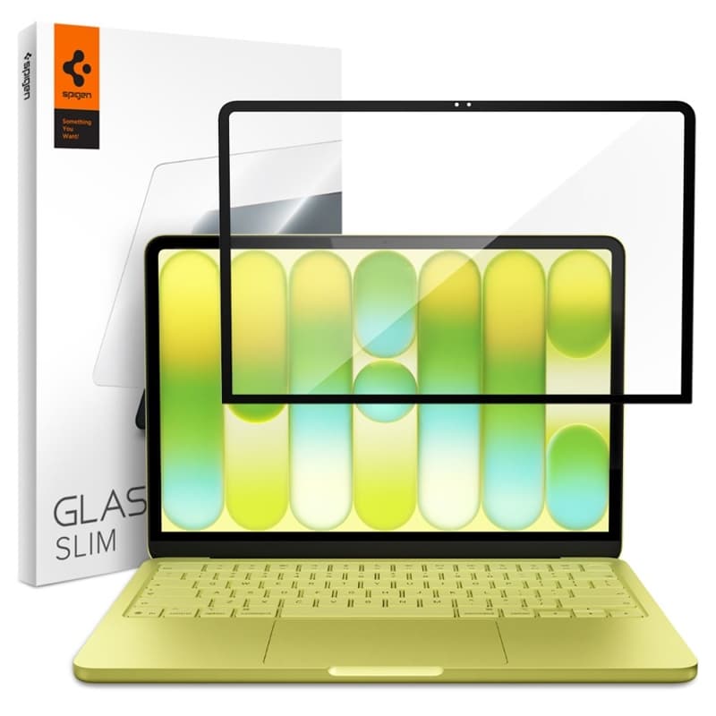 Spigen Glas.tR Slim FC - Tempered Glass for MacBook Neo (Black Frame) 1