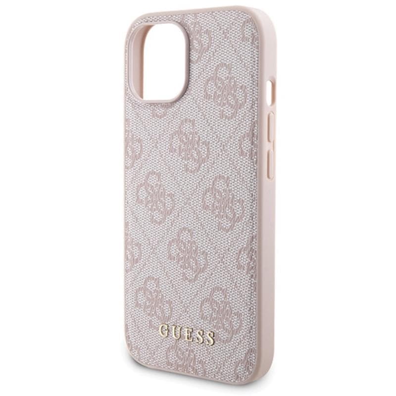 Guess Bundle Pack MagSafe 4G Metal Gold Logo - Case set + Power Bank 5000mAh MagSafe iPhone 15 (pink) 6