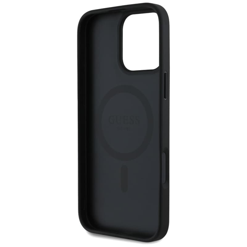 Guess Grained Printed Flower Pattern MagSafe - Case for iPhone 16 Pro (black) 7