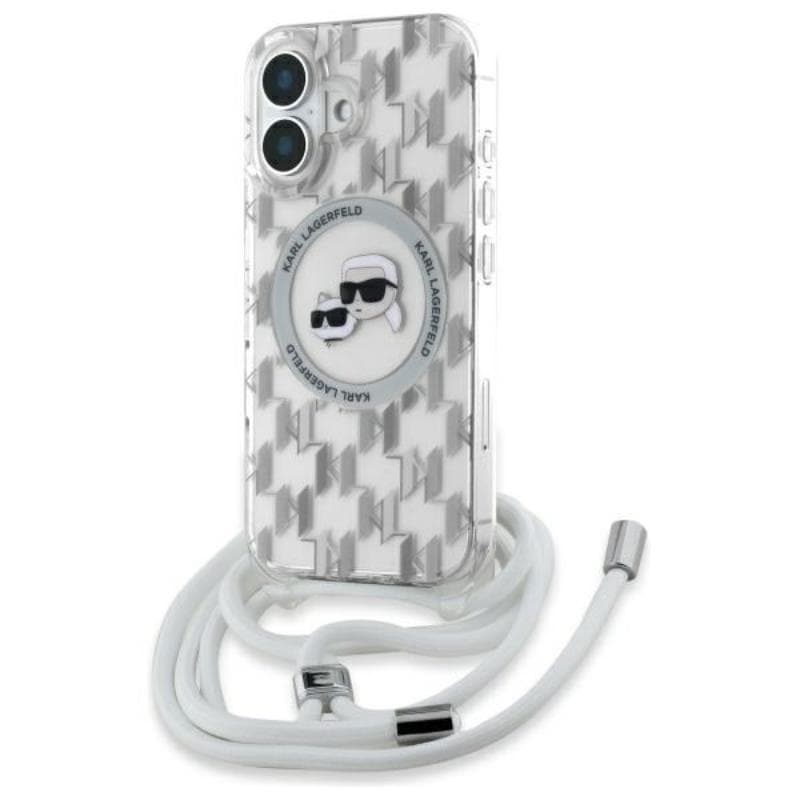 Karl Lagerfeld IML Crossbody Monogram Karl & Choupette Head MagSafe - Case for iPhone 16 (transparent) 1