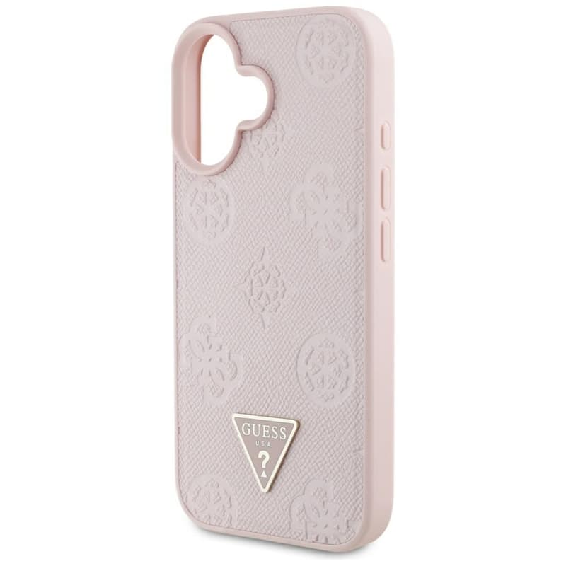 Guess Grained Hot Stamp Peony Triangle Logo MagSafe - Case for iPhone 16 (pink) 6