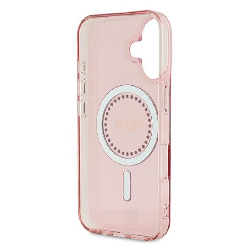 Guess IML Rhinestones MagSafe - Case for iPhone 16 (Pink) 7