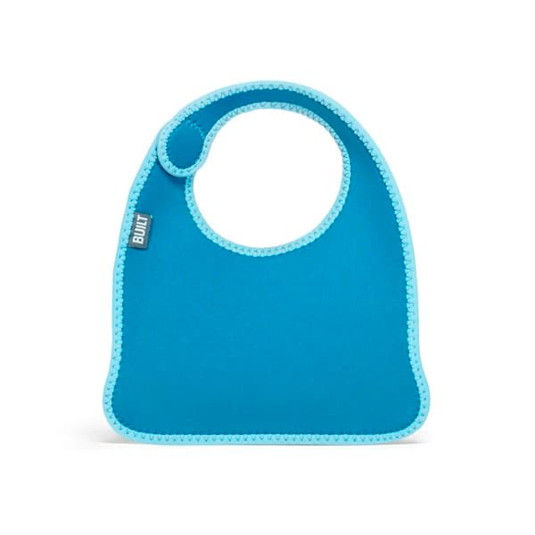 BUILT Mess Mate Set of 2 baby bib (Dribble Dots Blue) 3