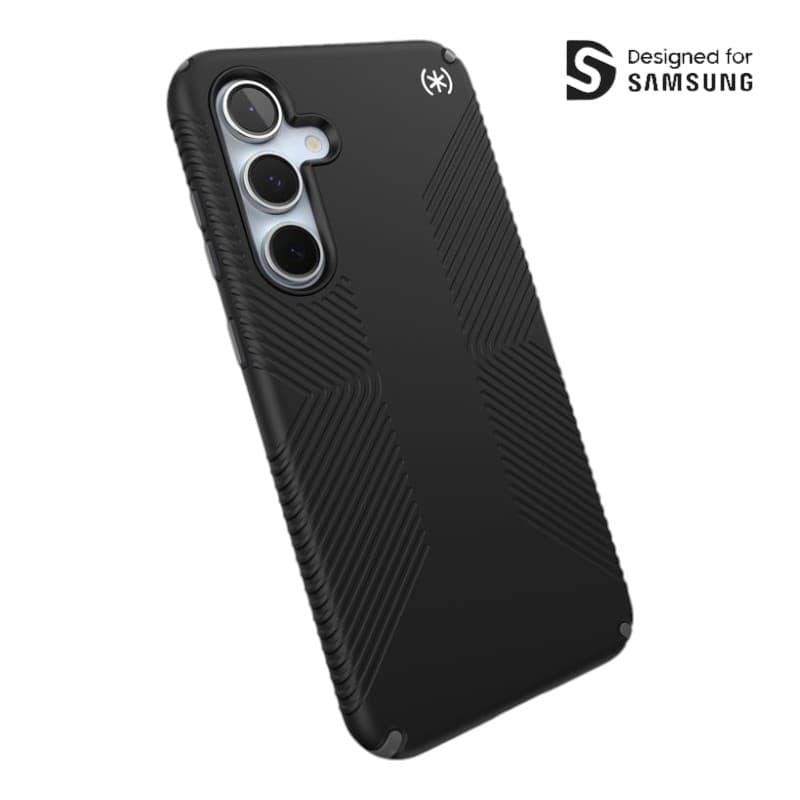 Speck Presidio2 Grip - Samsung Galaxy S24 FE Case (Black/Slate Gray/White)