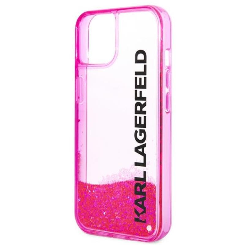 Karl Lagerfeld Liquid Glitter Translucent Elongated Logo Case - Case for iPhone 14 Plus (Pink) 6