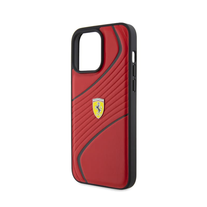 Ferrari Twist Metal Logo - Case for iPhone 15 Pro Max (Red) 6