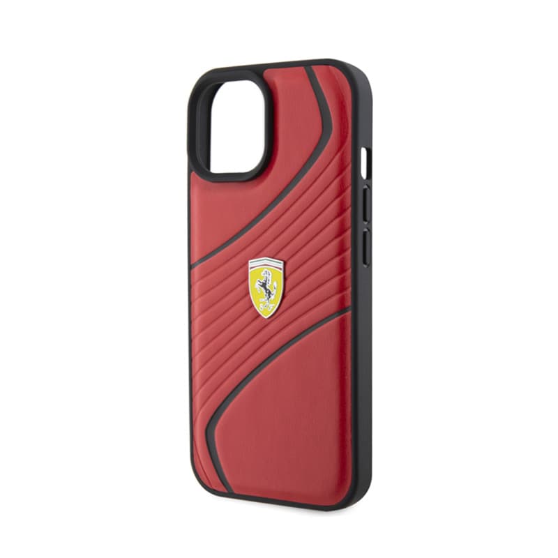 Ferrari Twist Metal Logo - Case for iPhone 15 (Red) 6
