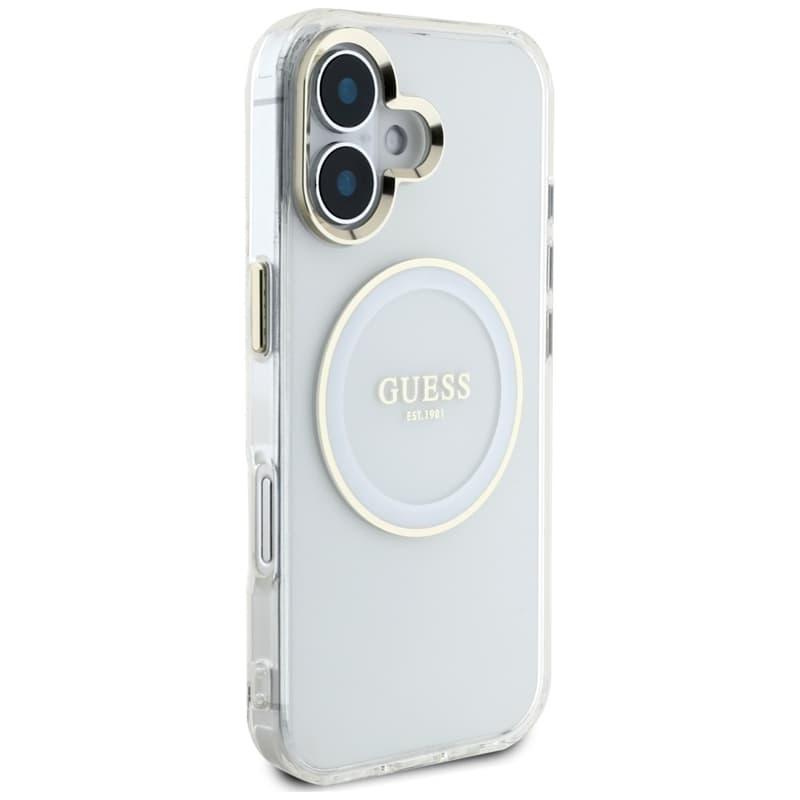 Guess IML Metal Colored Circle Classic Logo MagSafe - Case for iPhone 16 (white) 4