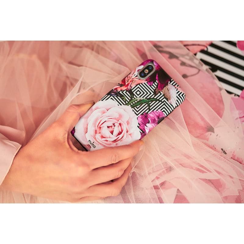 PURO Glam Geo Flowers - Case for iPhone Xs / X (Pink Peonies) 4