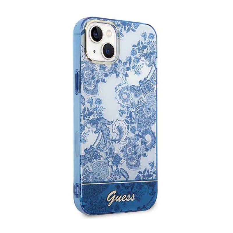 Guess Porcelain Collection - Case for iPhone 14 Plus (Blue) 4