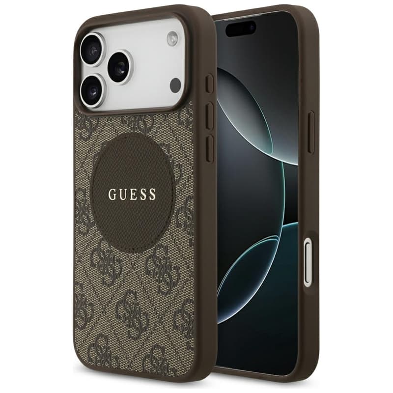Guess 4G Circle Classic Logo MagSafe – Case iPhone 17 Pro Max (Brown)