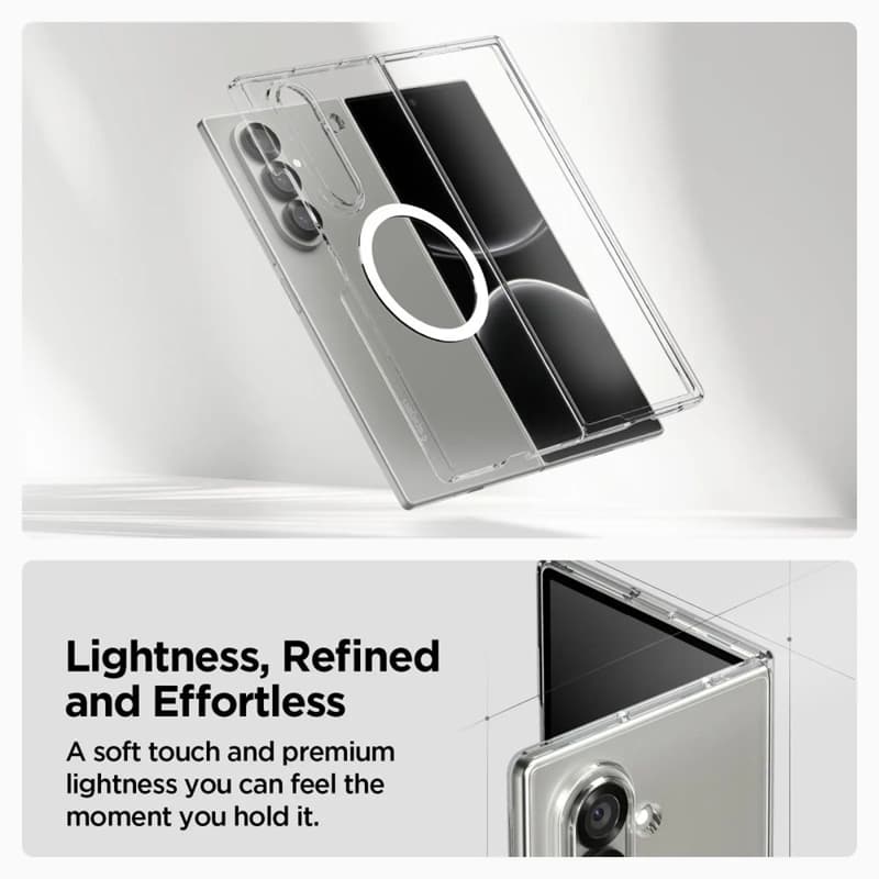Spigen Airskin Mag MagSafe - Case for Samsung Galaxy Z Fold 7 (Clear/White) 3