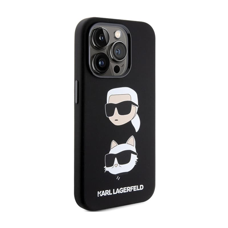 Karl Lagerfeld Silicone Karl & Choupette Heads - iPhone 15 Pro Max Case (Black) 4