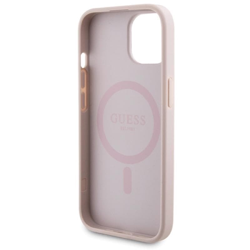 Guess Bundle Pack MagSafe 4G Metal Gold Logo - Case set + Power Bank 5000mAh MagSafe iPhone 15 (pink) 7