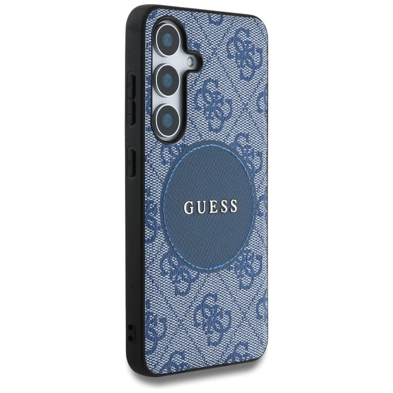 Guess 4G Round Patch Classic Logo MagSafe - Case for Samsung Galaxy S25 (blue) 4