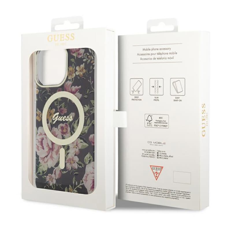 Guess Flower MagSafe - Case iPhone 14 Pro Max (Black) 8