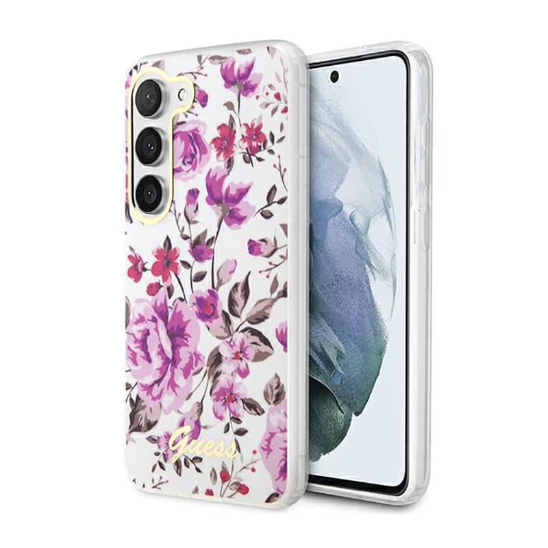 Guess Flower Collection - Case for Samsung Galaxy S23 (White) 1