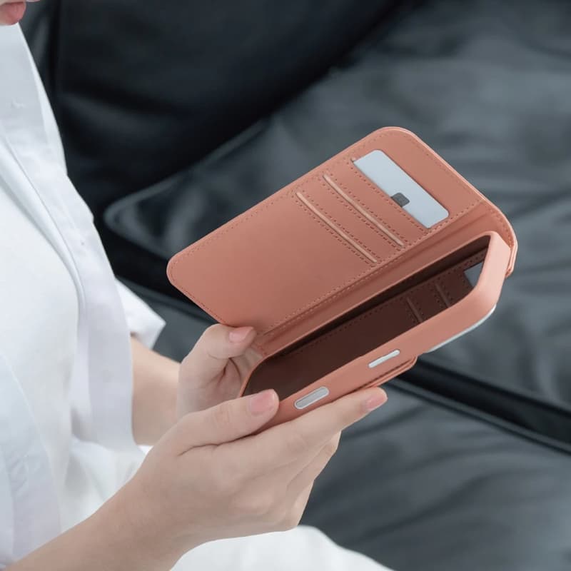 Moshi Overture MagSafe - Leather 3-in-1 Flip Case iPhone 17 Pro (Misty Coral) 6