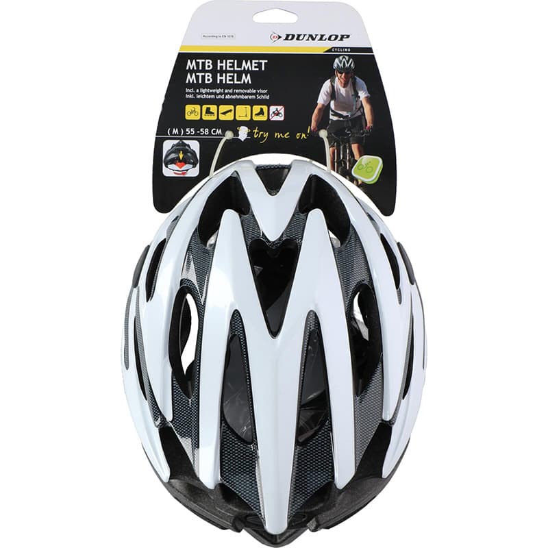 Dunlop - MTB adjustable bicycle helmet r. M 55-58 cm (white and black) 2