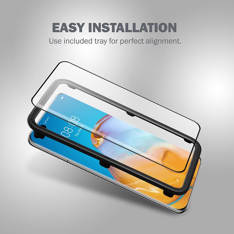 Crong 3D Armour Glass 9H Full Screen Tempered Glass Huawei P40 Pro + installation frame 2