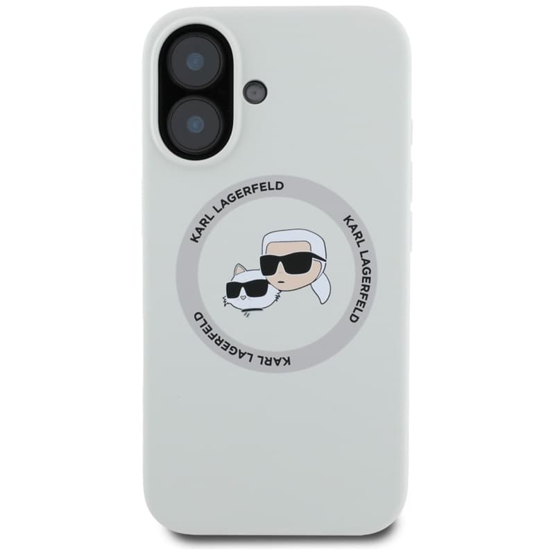 Karl Lagerfeld Silicone Double Heads And Circle MagSafe - Case for iPhone 16 (beige) 3