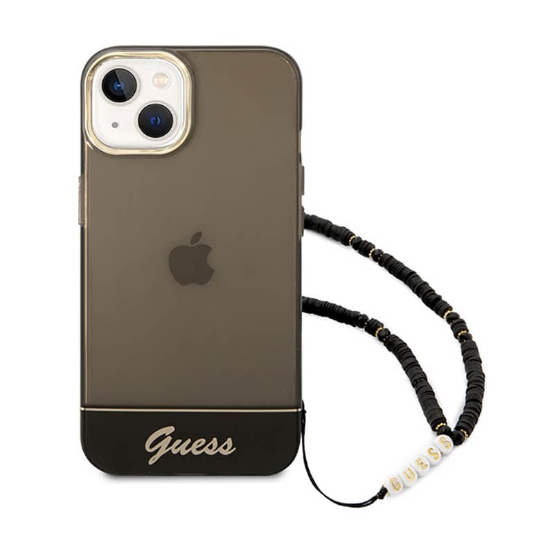 Guess Translucent Pearl Strap - Case for iPhone 14 (Black) 2