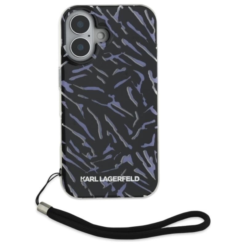 Karl Lagerfeld Zebra With Cord - Case for iPhone 16 Plus (purple) 2