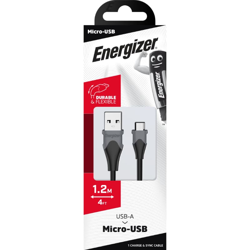 Energizer Classic - USB-A to Micro USB connecting cable 1.2m (Black) 3