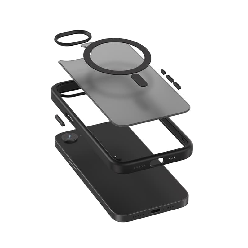 Crong Hybrid Frost MAG Cover - iPhone 17e / 16e MagSafe Case (Black) 2
