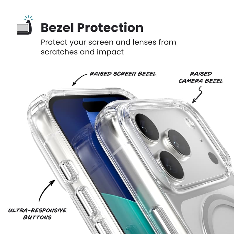 Speck Presidio Perfect Clear MagSafe - iPhone 17 Pro Case (Clear / Silver) 4