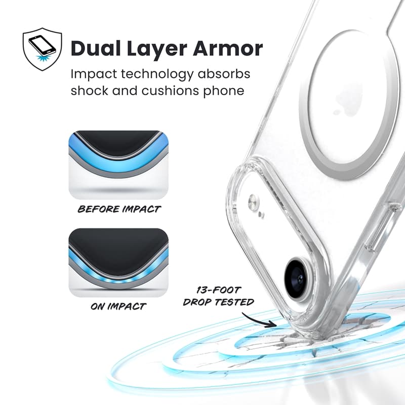 Speck Presidio Perfect Clear MagSafe - iPhone Air Case (Clear / Silver) 2