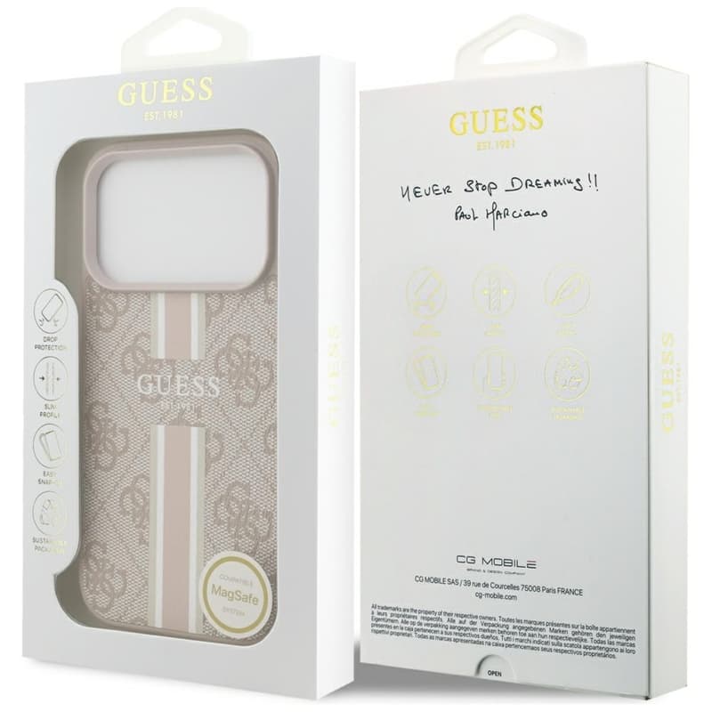 Guess 4G Printed Stripes MagSafe - Case iPhone 17 Pro (pink) 8