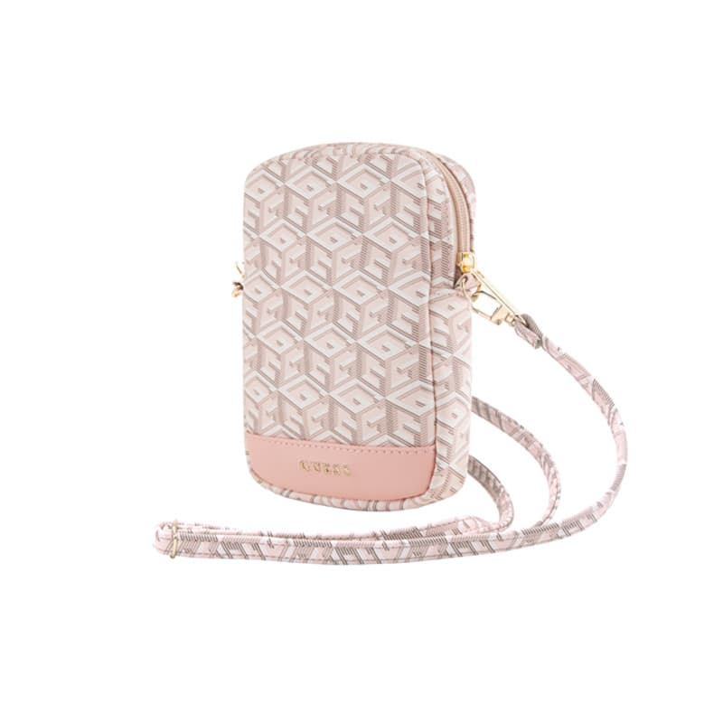 Guess Zip GCube Bottom Stripe - Phone bag (pink)