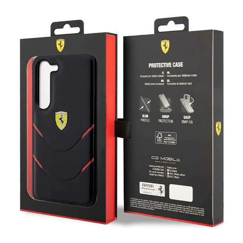 Ferrari Hot Stamp Lines - Case for Samsung Galaxy S23+ (Black) 8