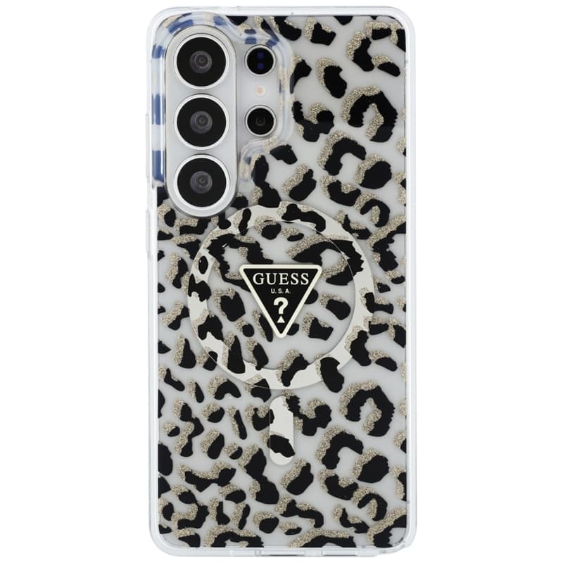 Guess IML Leopard Print Triangle MagSafe - Samsung Galaxy S26 Ultra Case (Black) 3