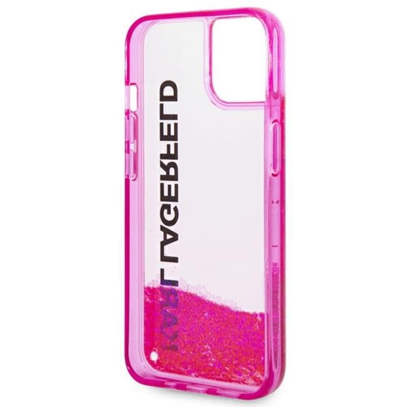 Karl Lagerfeld Liquid Glitter Translucent Elongated Logo Case - Case for iPhone 14 Plus (Pink) 7