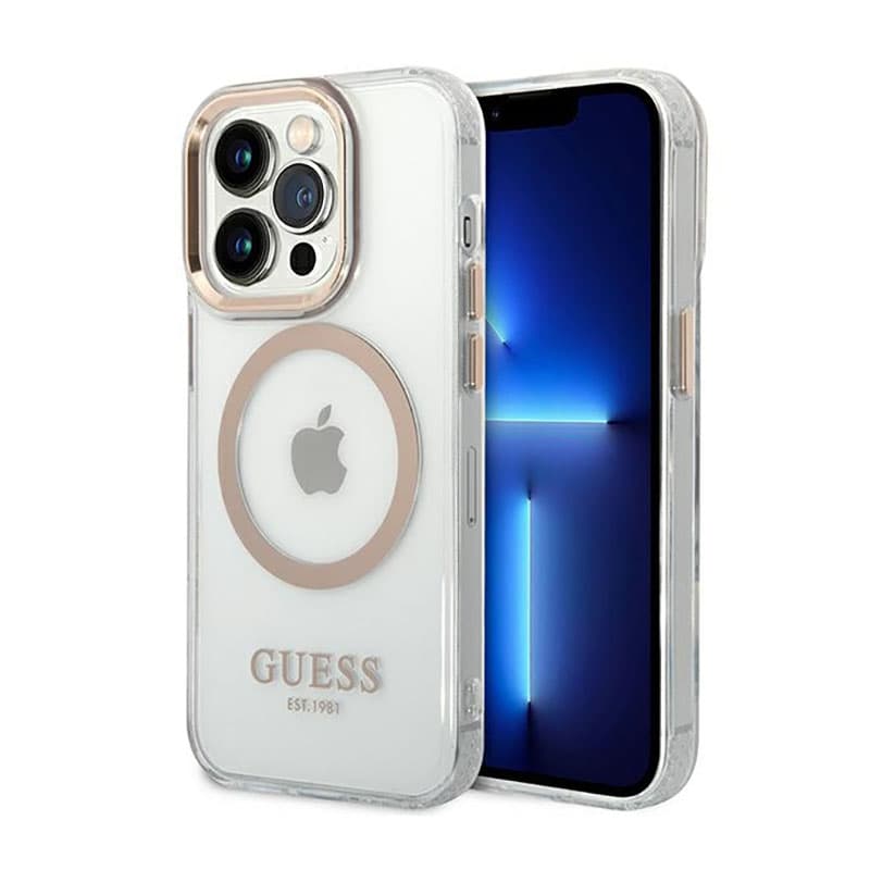 Guess Metal Outline MagSafe - Case for iPhone 14 Pro (Clear) 1