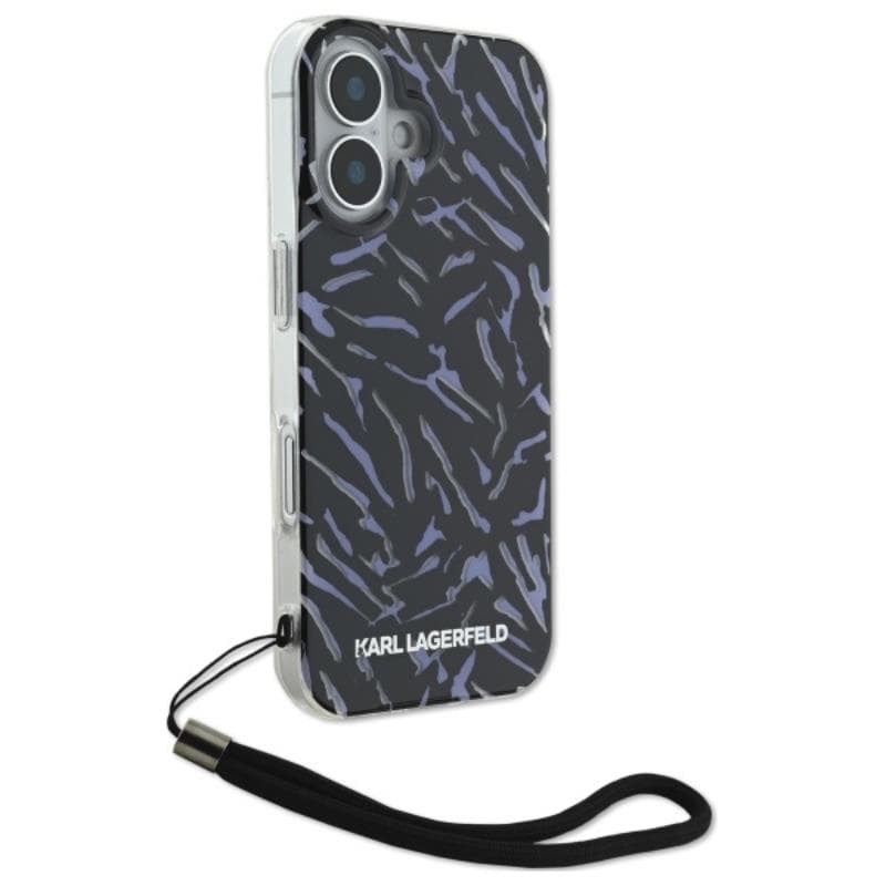 Karl Lagerfeld Zebra With Cord - Case for iPhone 16 Plus (purple) 3